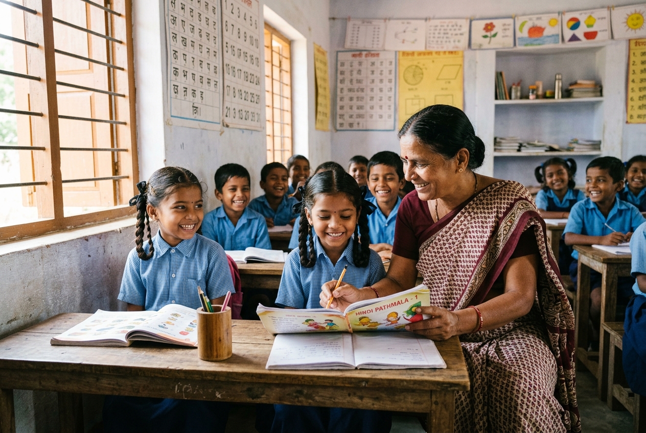 Children studying in Snehalaya school