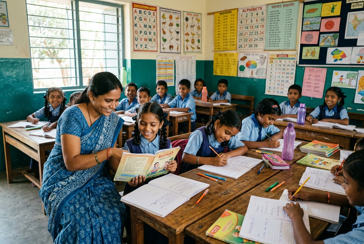 Snehalaya students in a classroom