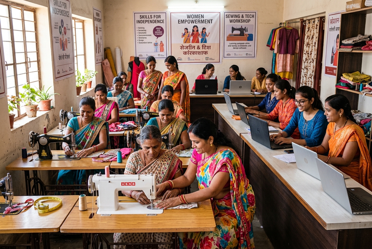 Women in vocational training at Snehalaya